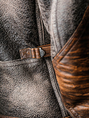 Veste de motard en peau de mouton D3 
