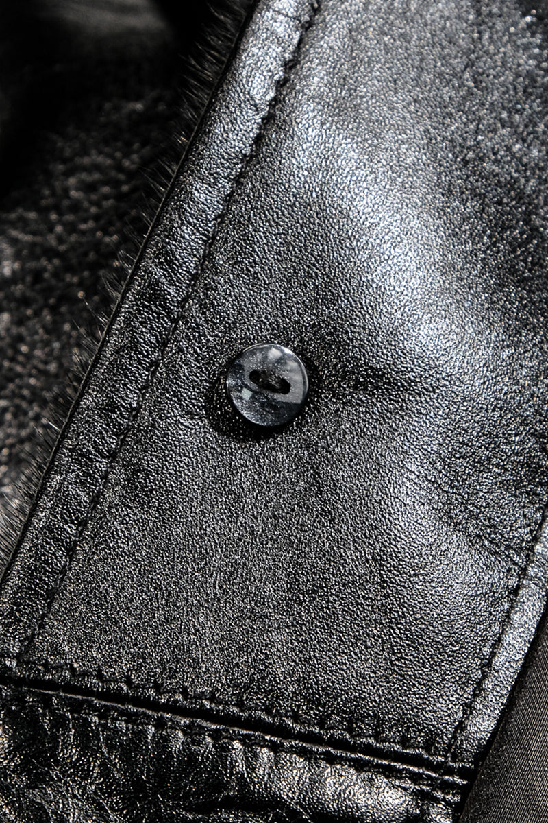 Details of the black Costsack Leather Jacket 13