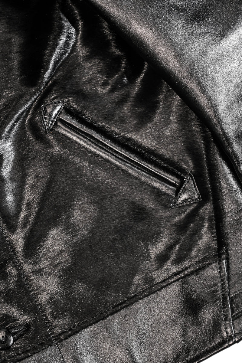 Details of the black Costsack Leather Jacket 2