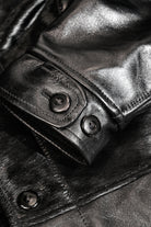 Details of the black Costsack Leather Jacket 4