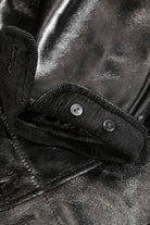 Details of the black Costsack Leather Jacket 5