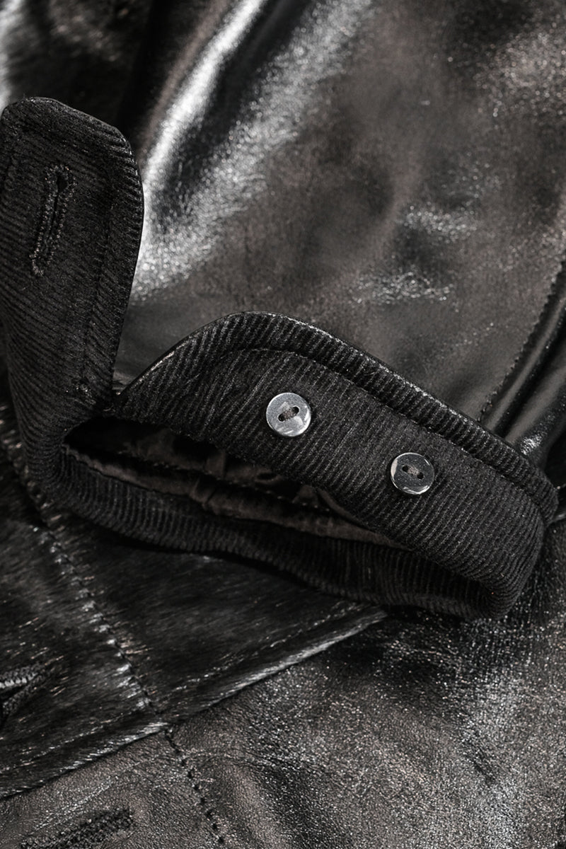Details of the black Costsack Leather Jacket 5