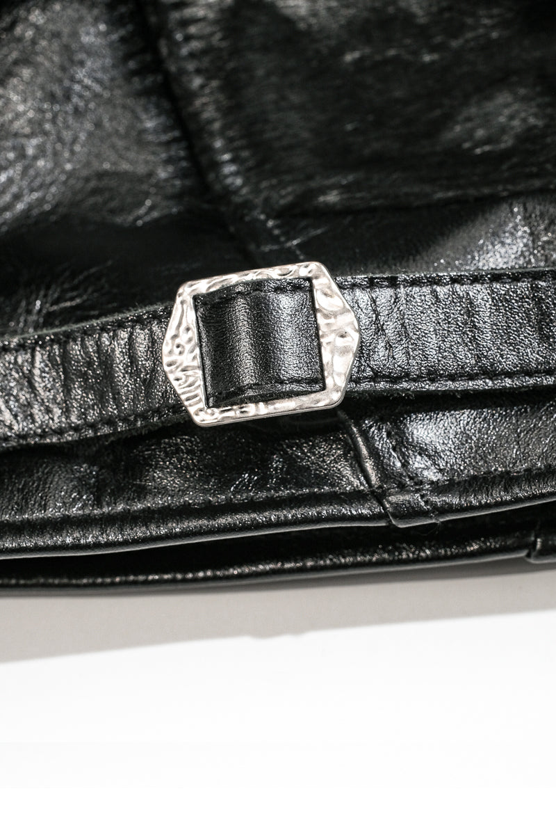 Details of the black Costsack Leather Jacket 6
