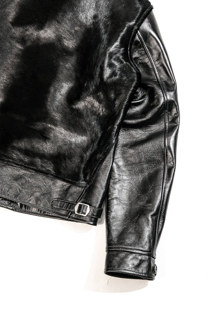 Details of the black Costsack Leather Jacket 9