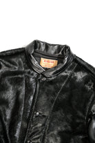Details of the black Costsack Leather Jacket