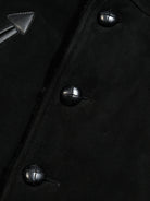 Farmer Black Leather Jacket Button 2