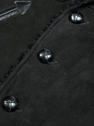 Farmers leather jacket with black pocket buttons