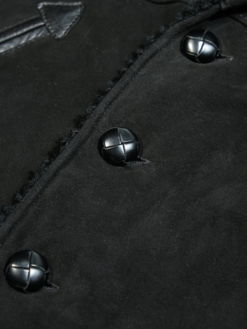 Farmers leather jacket with black pocket buttons