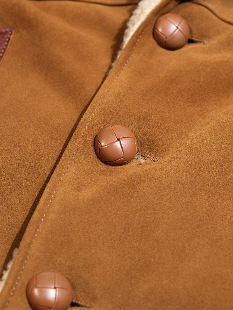 Farmers leather jacket with brown buttons