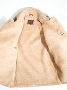 Farmers leather jacket with brown overall lining
