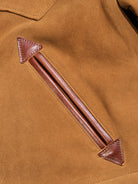 Farmers leather jacket with brown pockets overall