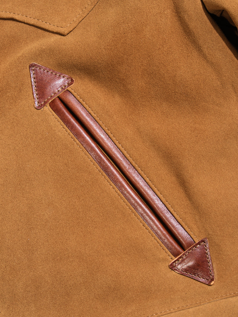 Farmers leather jacket with brown pockets overall