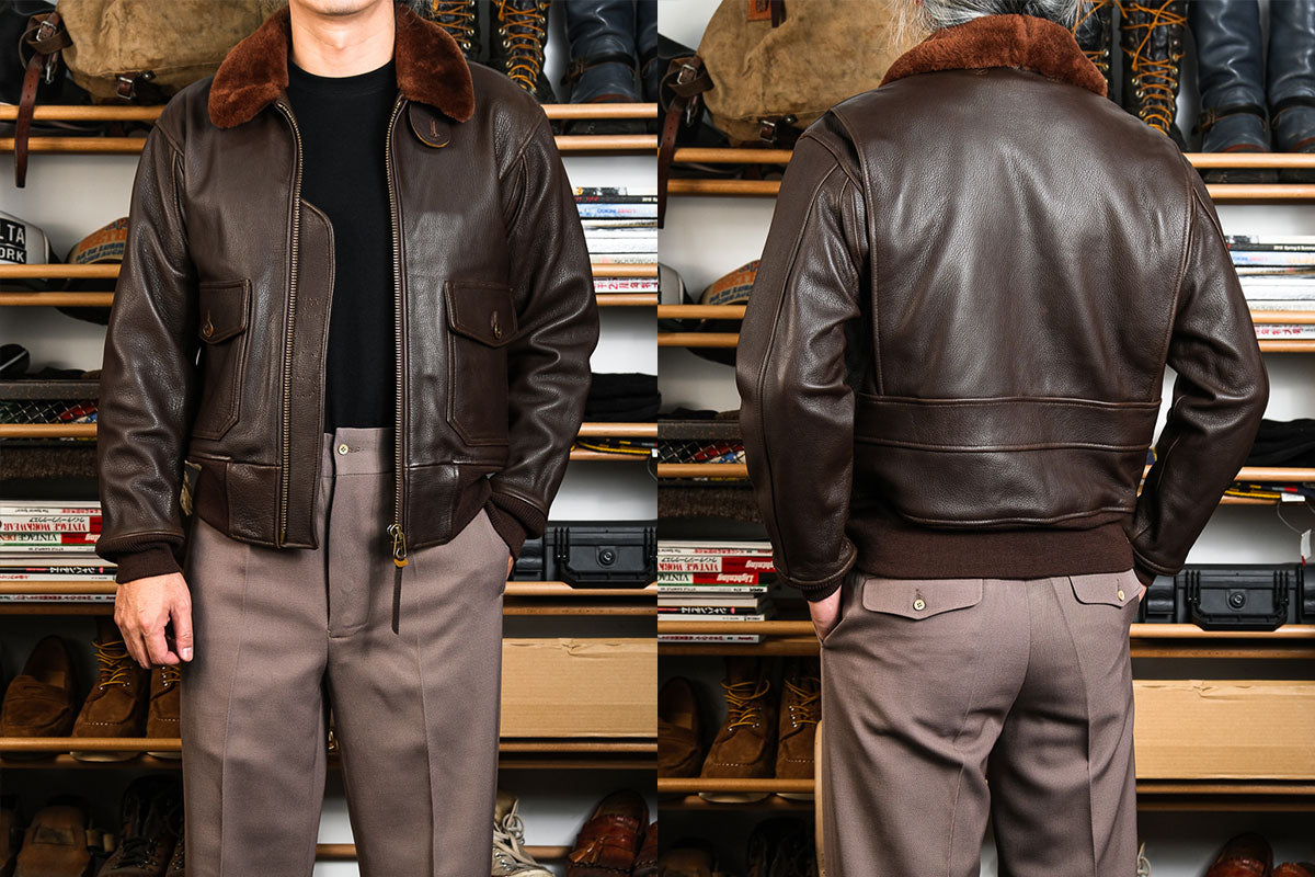 G1 lambskin bomber jacket brown-Real Simons