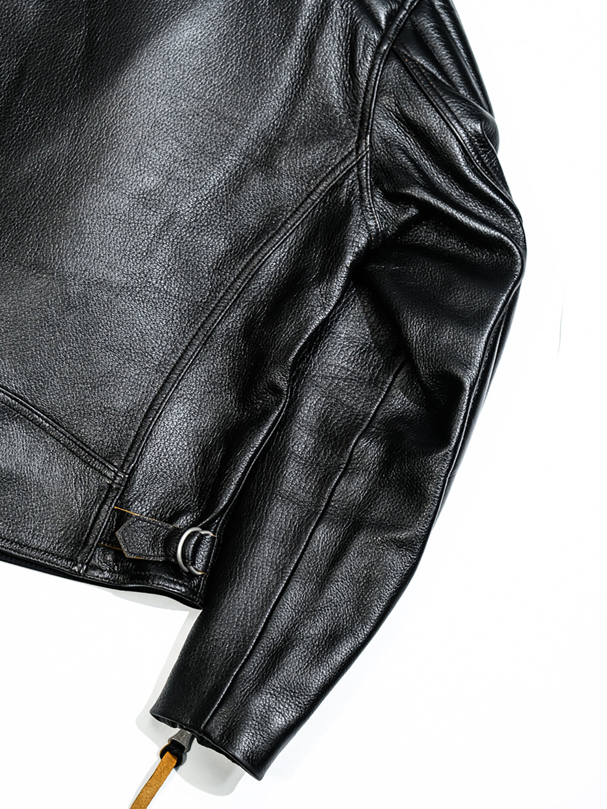 Goatskin-Motorcycle-leather-Jacket-Black-rear-arm