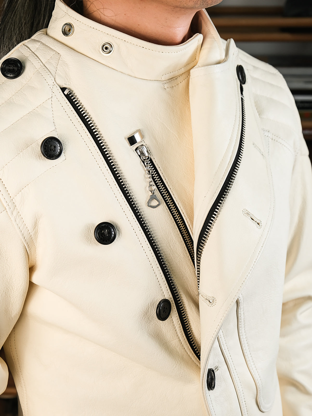 Goatskin-Motorcycle-leather-Jacket-Natural-hide-model-picture-7