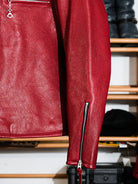 Goatskin-coffee-racing-jacket-with-red-zipper-3