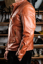 Horsehide Venom Leather Jacket — Havana Color Details 2