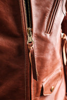 Horsehide Venom Leather Jacket — Havana Color Details 3