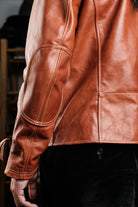 Horsehide Venom Leather Jacket — Havana Color Details 6