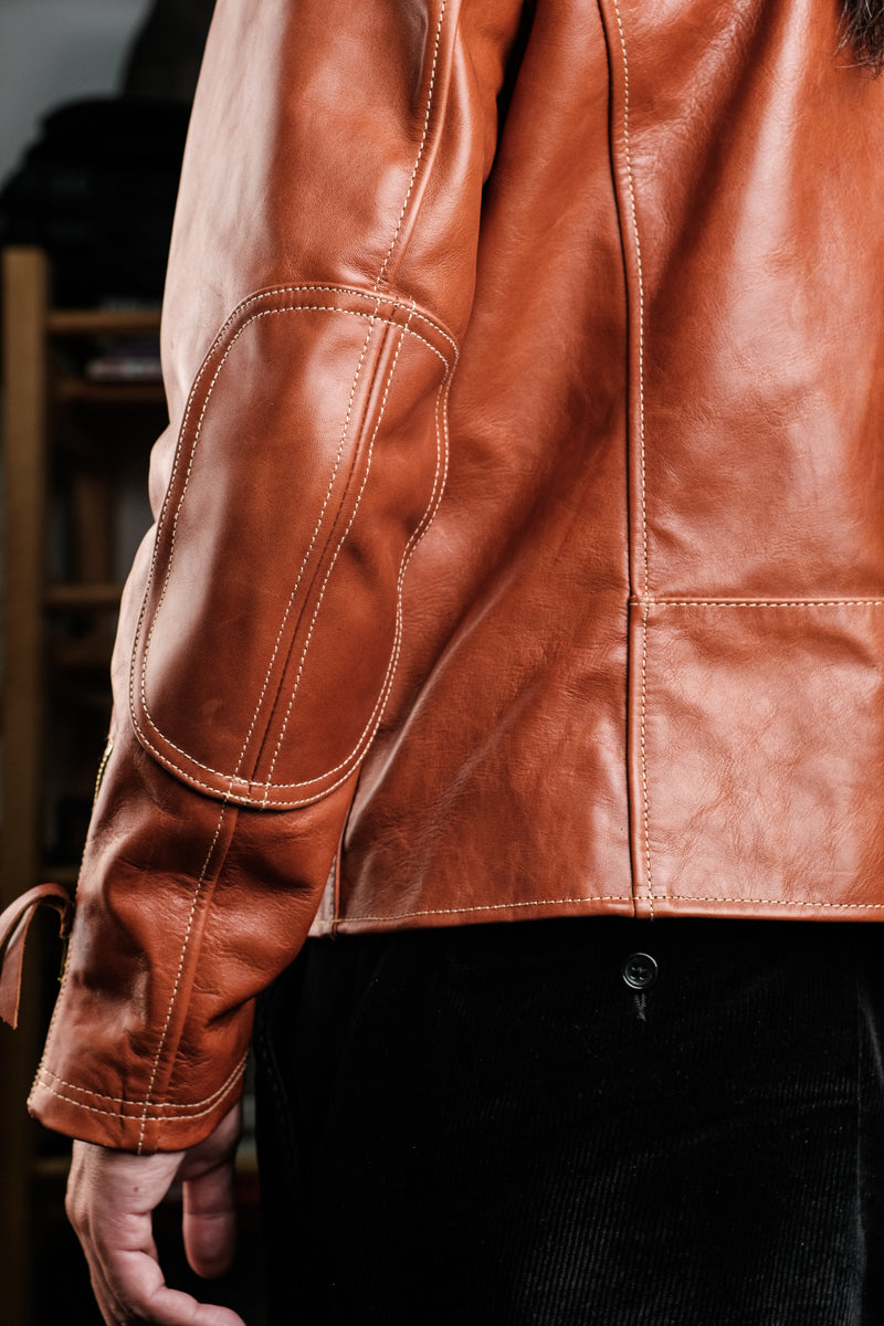 Horsehide Venom Leather Jacket — Havana Color Details 6