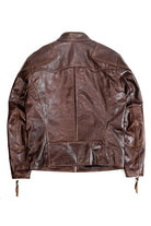 Horsehide Venom Leather Jacket Seal Brown Back View