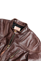 Horsehide Venom Leather Jacket Seal Brown Details 12