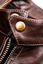 Horsehide Venom Leather Jacket Seal Brown Details-13