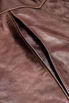 Horsehide Venom Leather Jacket Seal Brown Details 20