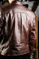 Horsehide Venom Leather Jacket Seal Brown Details 6