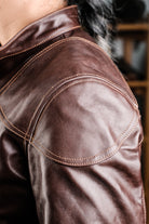 Horsehide Venom Leathe Jacket Seal Brown Details 9