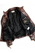 Horsehide Venom Leather Jacket Seal Brown Lining