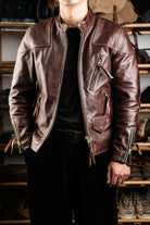 Horsehide Venom Leather Jacket Seal Brown