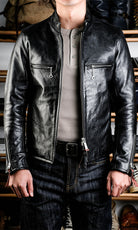 J-100 Coffee Horsehide Racing Jacket 2