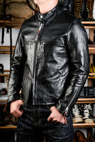 J-100 Coffee Horsehide Racing Jacket 4
