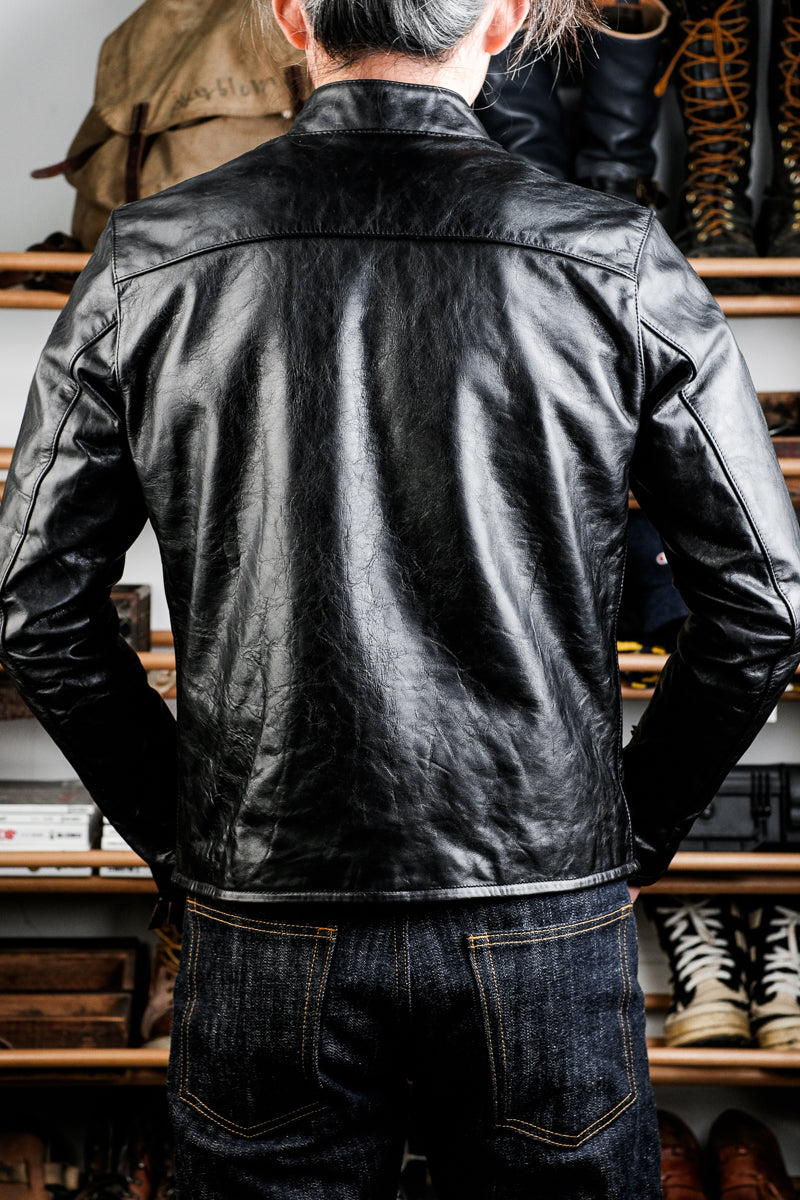J-100 Coffee Horsehide Racing Jacket 6