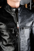 J-100 Ponyhide Coffee Racing Jacket Details
