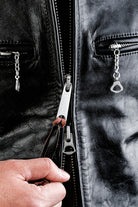 J-100 Ponyhide Coffee Racing Jacket Details 1