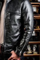 J-100 Ponyhide Coffee Racing Jacket Details 3