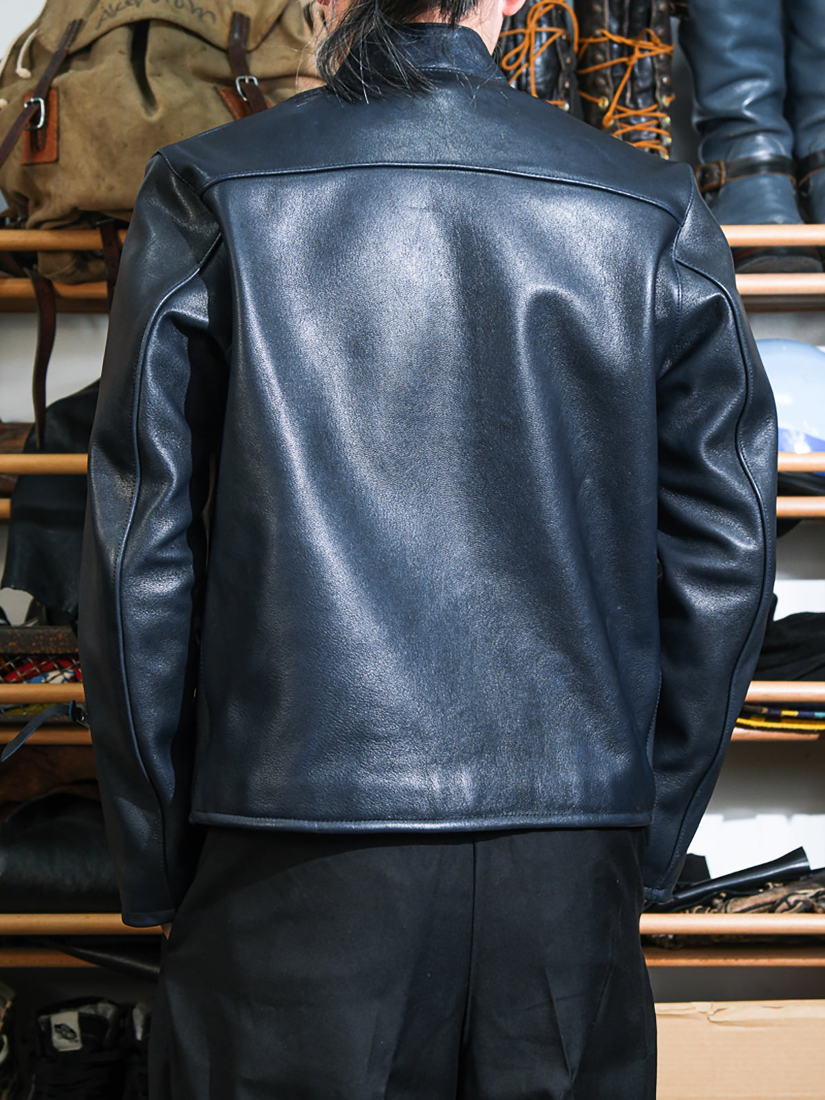 J100-Goatskin-coffee-racing-jacket-blue-back-2