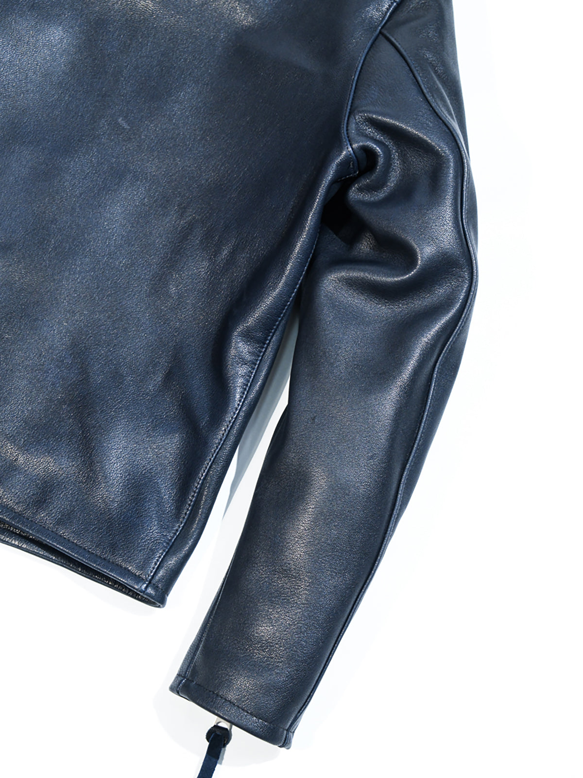 J100-Goatskin-coffee-racing-jacket-with-blue-back-and-cuffs.