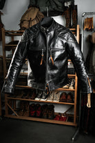 J100 Quilted Cafe Racer Leather Jacket Horsehide 1