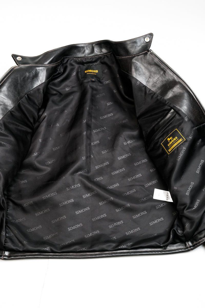 J100 Quilted Cafe Racer Leather Jacket with Horsehide Lining