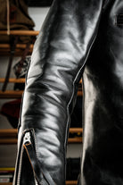 J100 Quilted Cafe Racer Leather Jacket with Horseskin Details 12