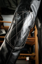 J100 Quilted Cafe Racer Leather Jacket with Horseskin Details 15