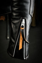 J100 Quilted Cafe Racer Leather Jacket with Horseskin Details 16