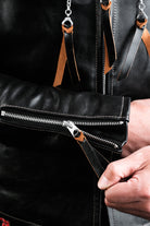 J100 Quilted Cafe Racer Leather Jacket with Horseskin Details 19