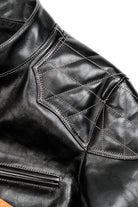 J100 Quilted Cafe Racer Leather Jacket with Horseskin Details 2