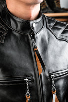 J100 Quilted Cafe Racer Leather Jacket with Horseskin Details 22