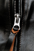 J100 Quilted Cafe Racer Leather Jacket with Horseskin Details 4