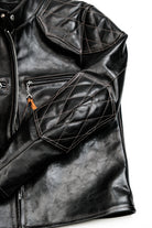 J100 Quilted Cafe Racer Leather Jacket with Horseskin Details 8